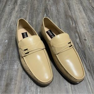 New Men's Botany 500 Tan/Beige Leather Dress Shoes w/ Buckle, Size 10M